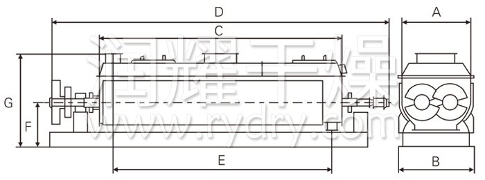空心槳葉(yè)幹燥機結(jié)構示意圖 空心槳葉幹燥機結構示意圖